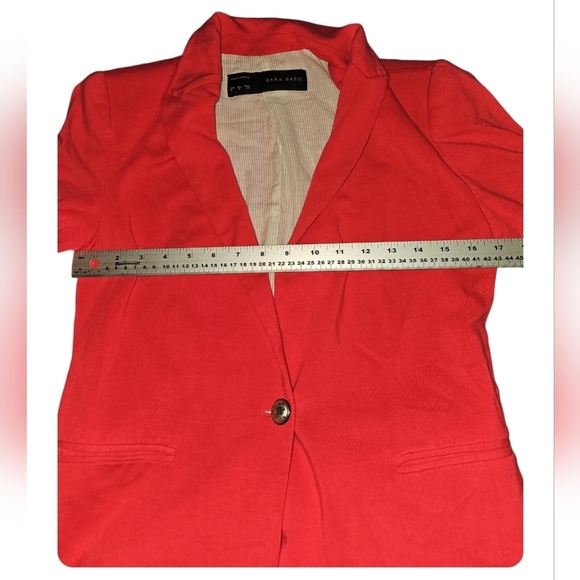 Zara Basic Blazer shoulder Pads Suit Jacket Blazer Size False Pockets Medium - Picture 8 of 11